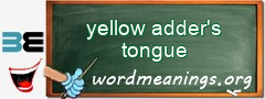 WordMeaning blackboard for yellow adder's tongue